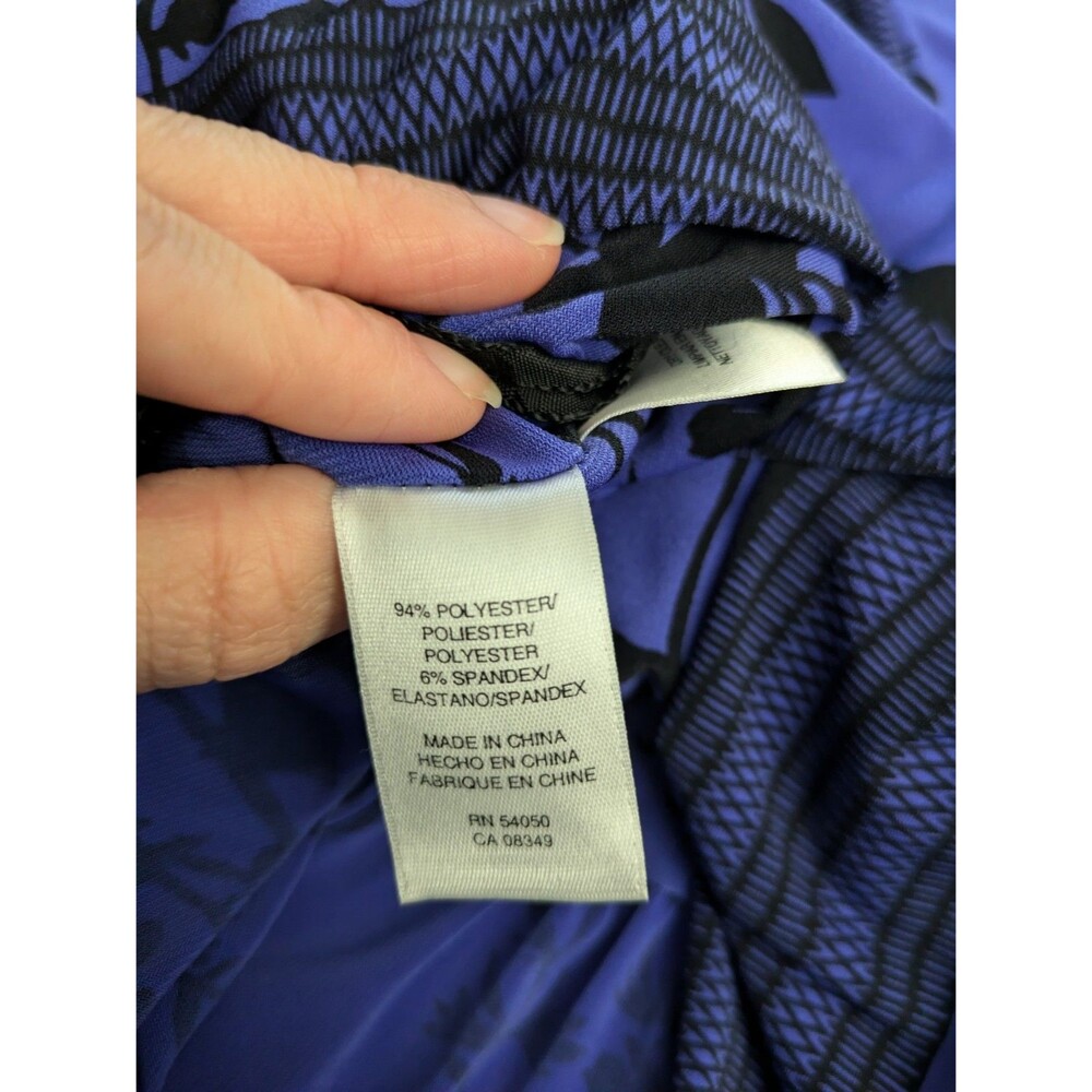 Jones New York Babydoll Dress Size 12 Dark Romantic Midnight Blue Black Floral - Picture 7 of 10